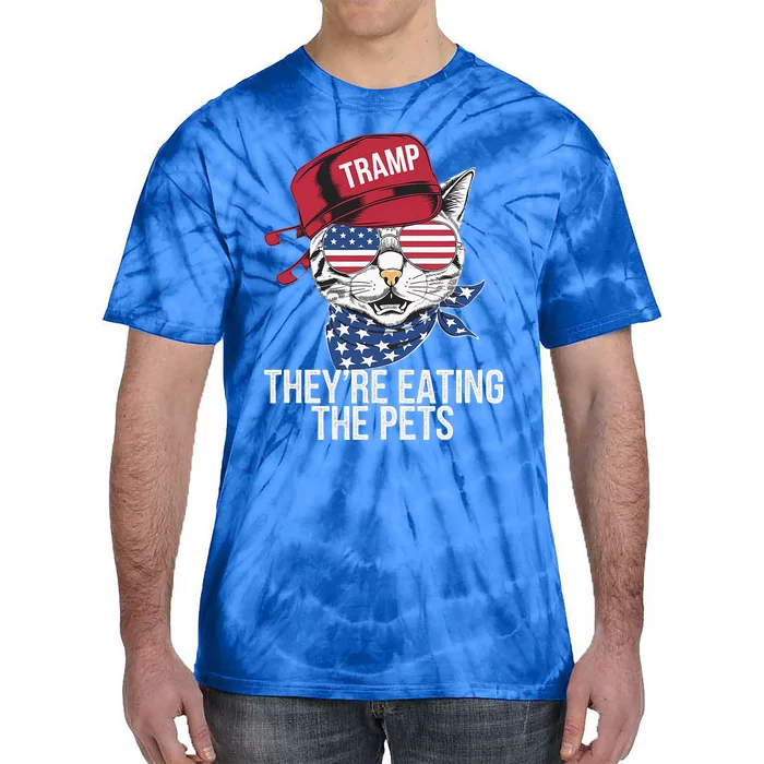 Theyre Eating The Pets Funny Cat Trump Tie-Dye T-Shirt