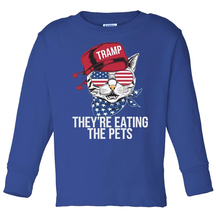 Theyre Eating The Pets Funny Cat Trump Toddler Long Sleeve Shirt