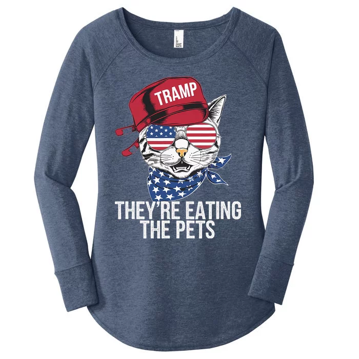 Theyre Eating The Pets Funny Cat Trump Women's Perfect Tri Tunic Long Sleeve Shirt