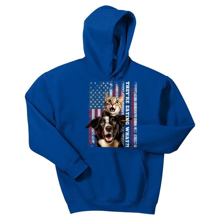 TheyRe Eating The Dogs Cats Pets Save Our Pets Trump Funny Kids Hoodie