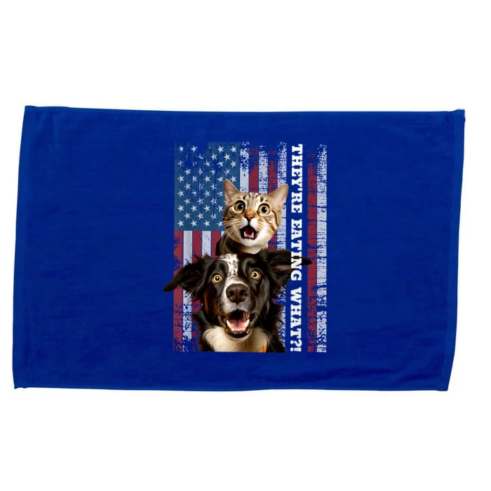 TheyRe Eating The Dogs Cats Pets Save Our Pets Trump Funny Microfiber Hand Towel