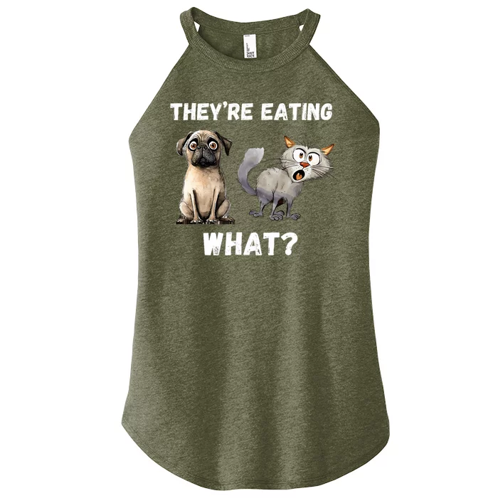 They’Re Eating The Dogs They’Re Eating The Cats The Pets Women’s Perfect Tri Rocker Tank