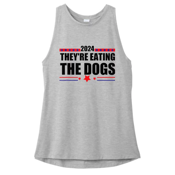 TheyRe Eating The Dogs Elections 2024 Democrat Republican Ladies Tri-Blend Wicking Tank