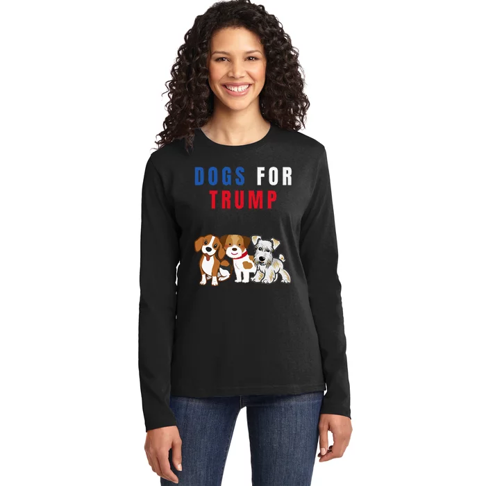 TheyRe Eating The Dogs Funny Trump Harris Election Debate Ladies Long Sleeve Shirt