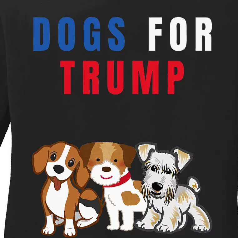 TheyRe Eating The Dogs Funny Trump Harris Election Debate Ladies Long Sleeve Shirt