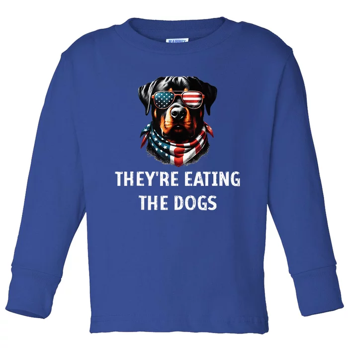 TheyRe Eating The Dogs Usa Flag Election Trump 2024 Toddler Long Sleeve Shirt