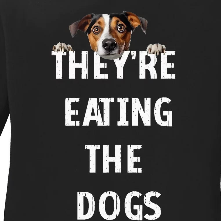 TheyRe Eating The Dogs Usa Vote Trump 2024 Harris Ladies Long Sleeve Shirt