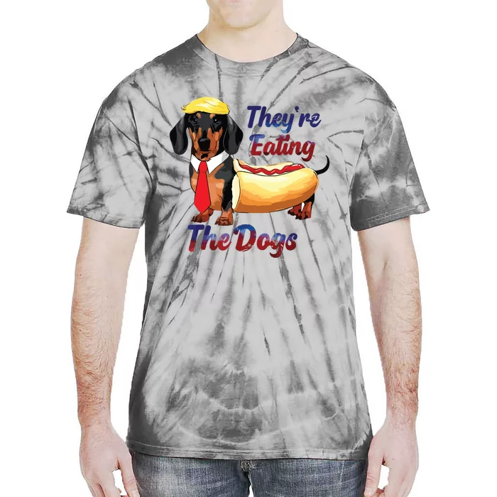 They’Re Eating The Dogs 2024 Retro Funny Tie-Dye T-Shirt