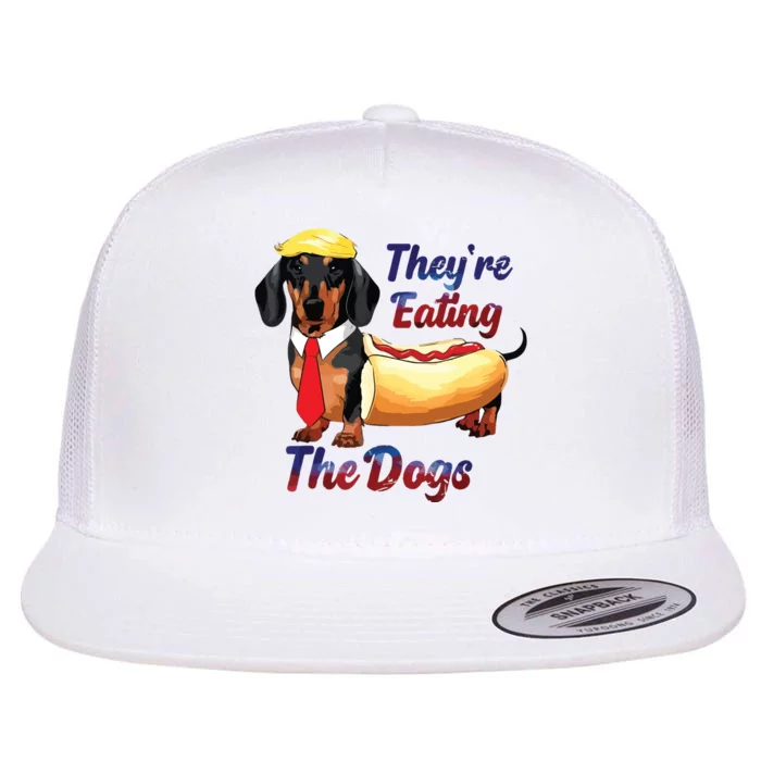 They’Re Eating The Dogs 2024 Retro Funny Flat Bill Trucker Hat