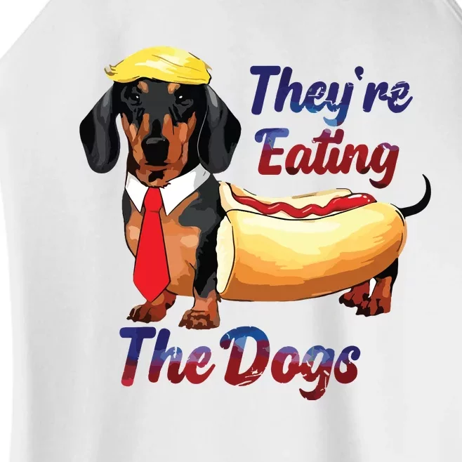 They’Re Eating The Dogs 2024 Retro Funny Women’s Perfect Tri Rocker Tank