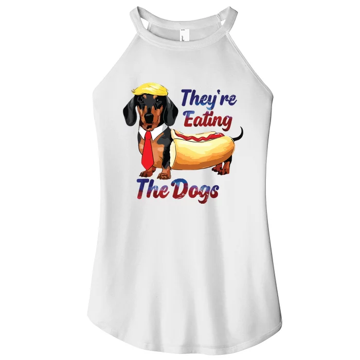 They’Re Eating The Dogs 2024 Retro Funny Women’s Perfect Tri Rocker Tank