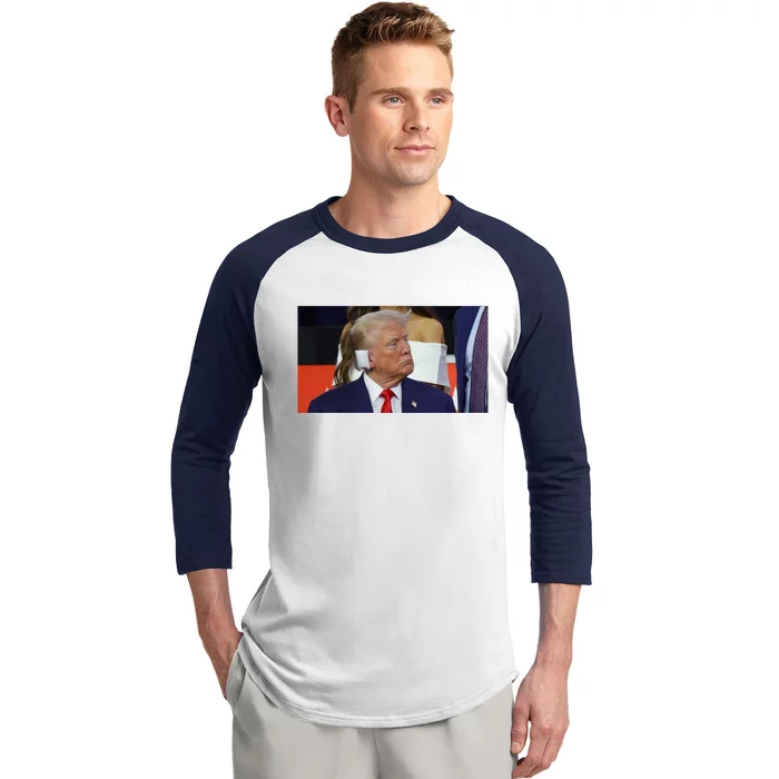 Trump Ear Trump Assassination Baseball Sleeve Shirt