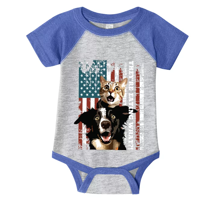 TheyRe Eating The Dogs Cats Pets Save Our Pets Trump Funny Infant Baby Jersey Bodysuit