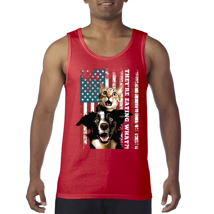 TheyRe Eating The Dogs Cats Pets Save Our Pets Trump Funny Tank Top