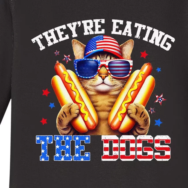 They’Re Eating The Dogs And Cats Kamala Trump Debate 2024 Gift Baby Long Sleeve Bodysuit