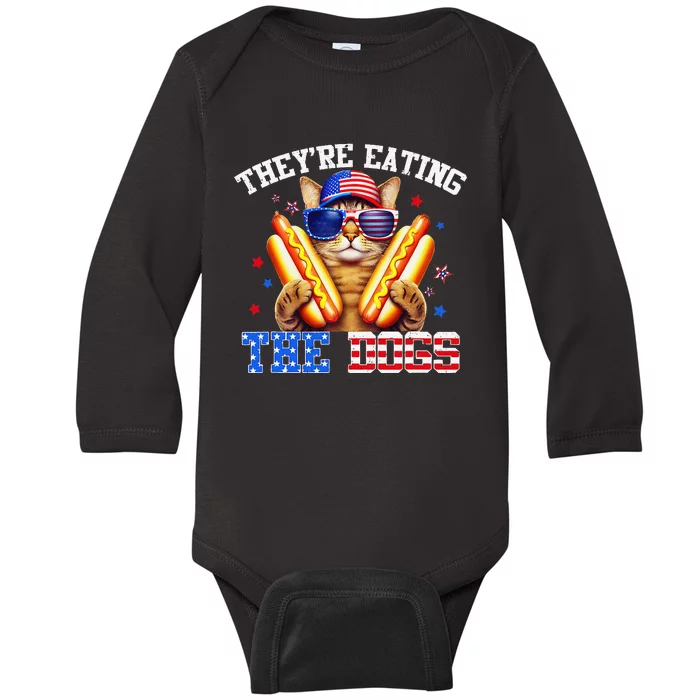 They’Re Eating The Dogs And Cats Kamala Trump Debate 2024 Gift Baby Long Sleeve Bodysuit