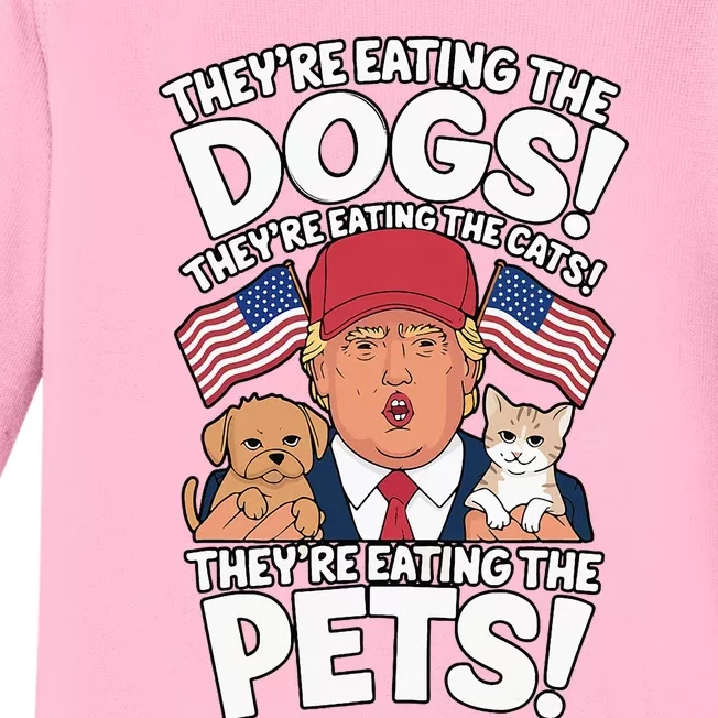 TheyRe Eating The Dogs Trump Vs Kamala 2024 Election Debate Baby Long Sleeve Bodysuit