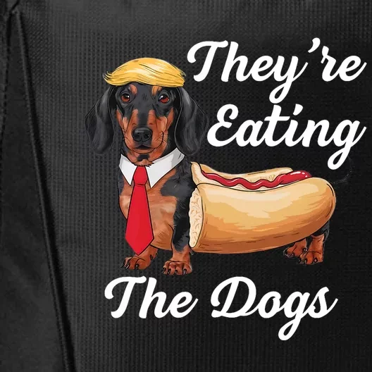 TheyRe Eating The Dogs Dachshund Hotdog Wiener Dog City Backpack