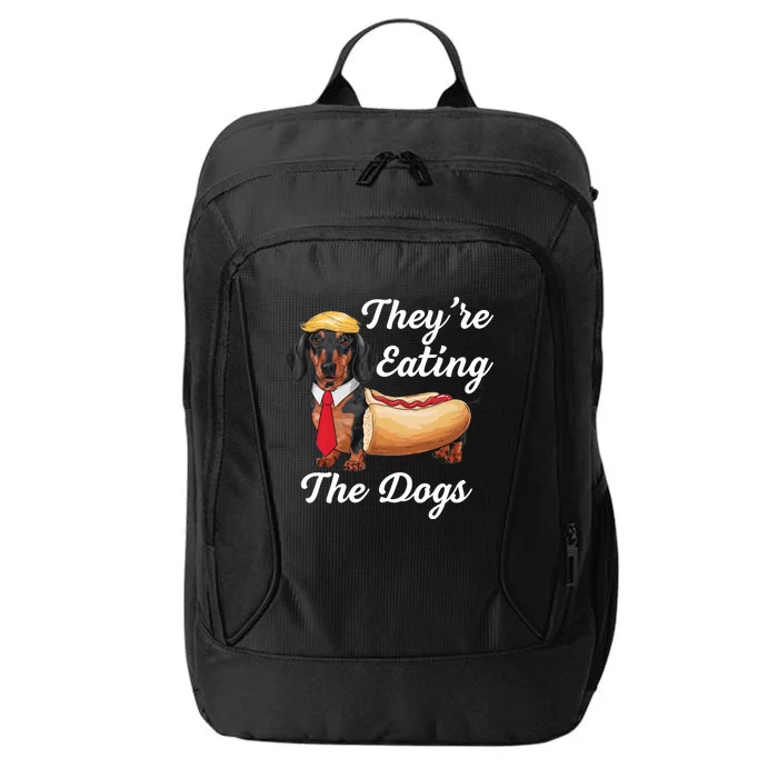 TheyRe Eating The Dogs Dachshund Hotdog Wiener Dog City Backpack