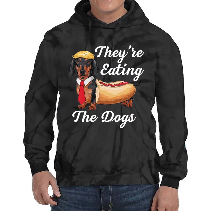 TheyRe Eating The Dogs Dachshund Hotdog Wiener Dog Tie Dye Hoodie