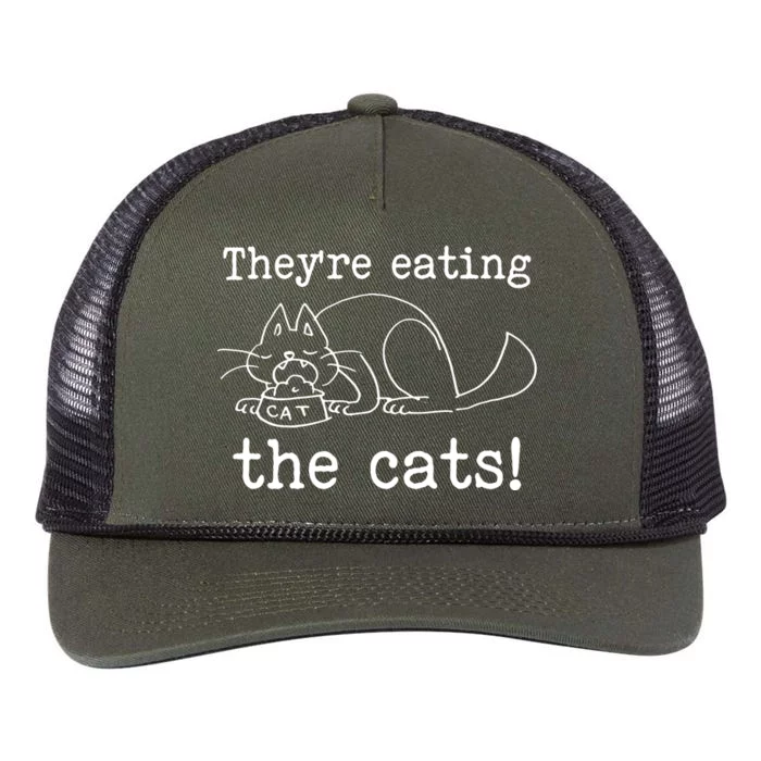 Theyre Eating The Cats Retro Rope Trucker Hat Cap