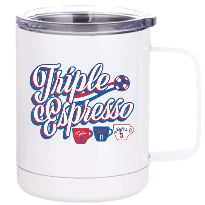 Triple Espresso Front & Back 12oz Stainless Steel Tumbler Cup