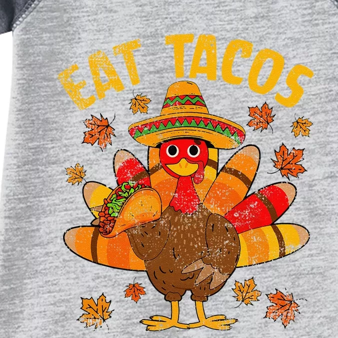 Turkey Eat Tacos Mexican Sombrero Thanksgiving Family Infant Baby Jersey Bodysuit