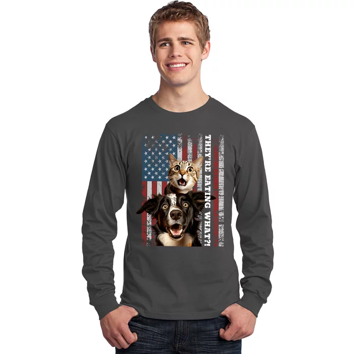 TheyRe Eating The Dogs Cats Pets Save Our Pets Trump Funny Long Sleeve Shirt