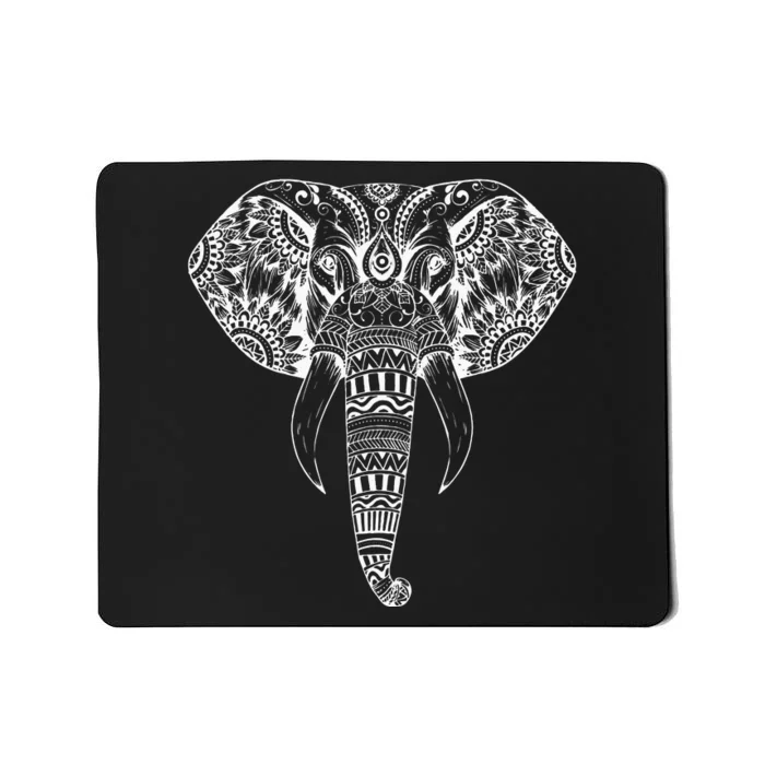 Trendy Elephant Tribal Indian Elephant Mandala Tribal Art Mousepad