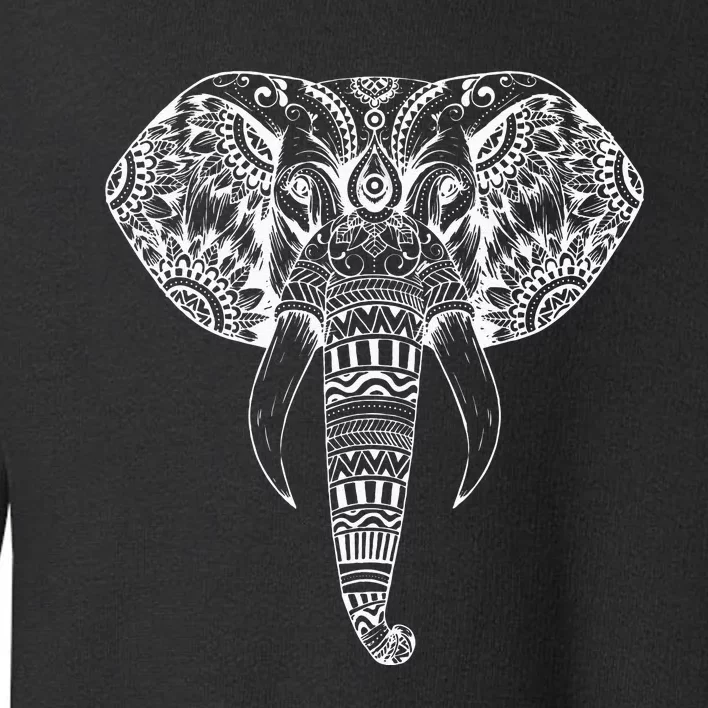 Trendy Elephant Tribal Indian Elephant Mandala Tribal Art Toddler Sweatshirt