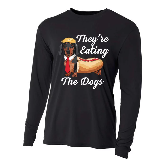 TheyRe Eating The Dogs Dachshund Hotdog Wiener Dog Cooling Performance Long Sleeve Crew