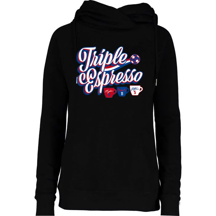 Triple Espresso Womens Funnel Neck Pullover Hood