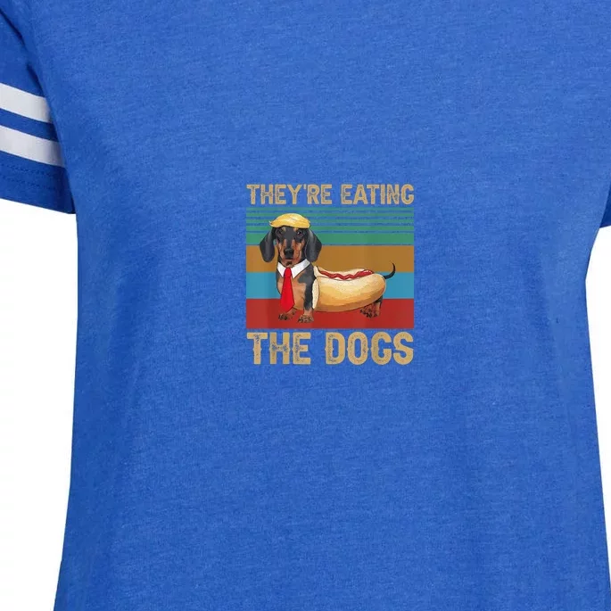 They’Re Eating The Dogs 2024 Retro Funny Dachshund Weiner Enza Ladies Jersey Football T-Shirt