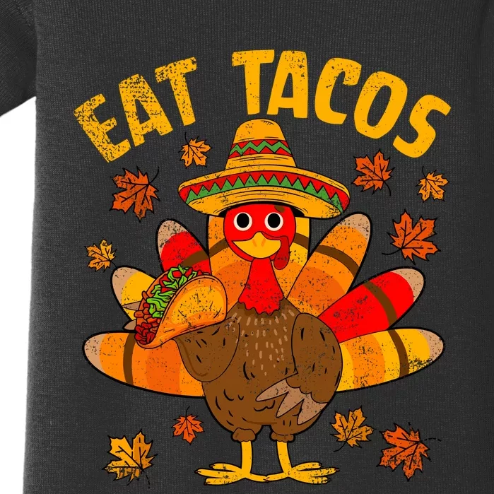 Turkey Eat Tacos Mexican Sombrero Thanksgiving Family Baby Bodysuit