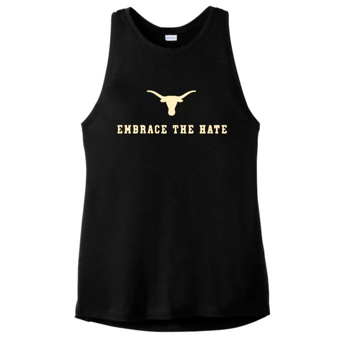 Texas Embrace The Hate Longhorns Football Texas Ladies Tri-Blend Wicking Tank