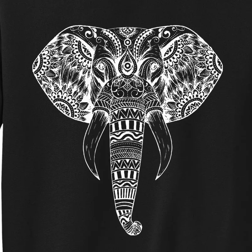 Trendy Elephant Tribal Indian Elephant Mandala Tribal Art Tall Sweatshirt