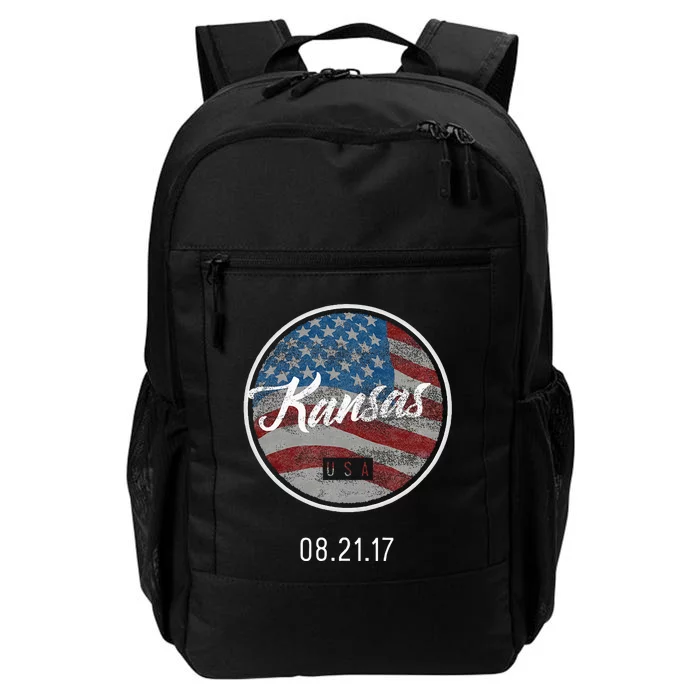 Total Eclipse Usa Flag Kansas Us State Daily Commute Backpack