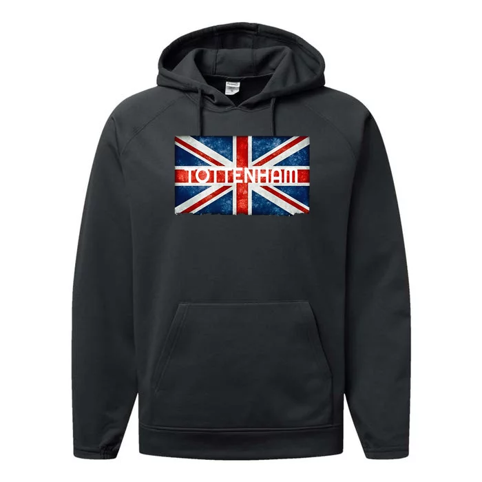 Tottenham England UK Flag Performance Fleece Hoodie