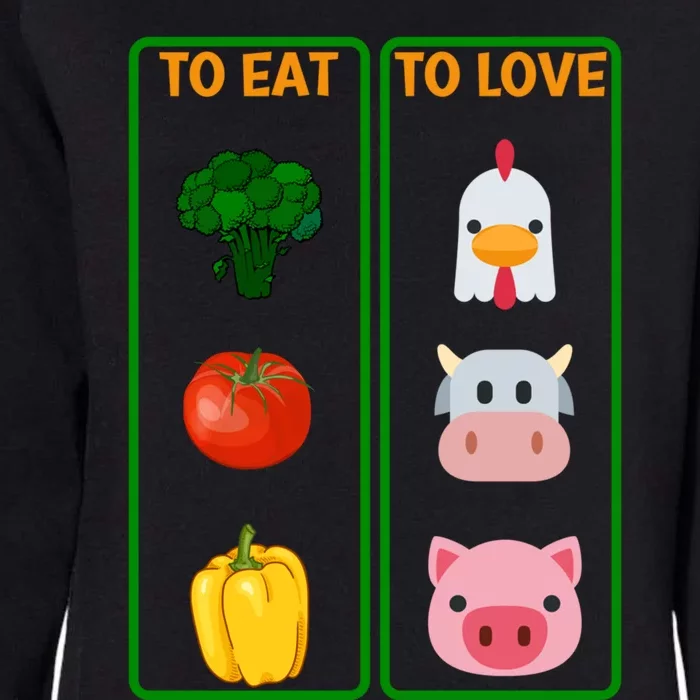 To Eat Veggies To Love Animals Vegan Veg Plantgiftbased Diet Gift Womens California Wash Sweatshirt