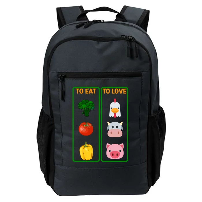 To Eat Veggies To Love Animals Vegan Veg Plantgiftbased Diet Gift Daily Commute Backpack