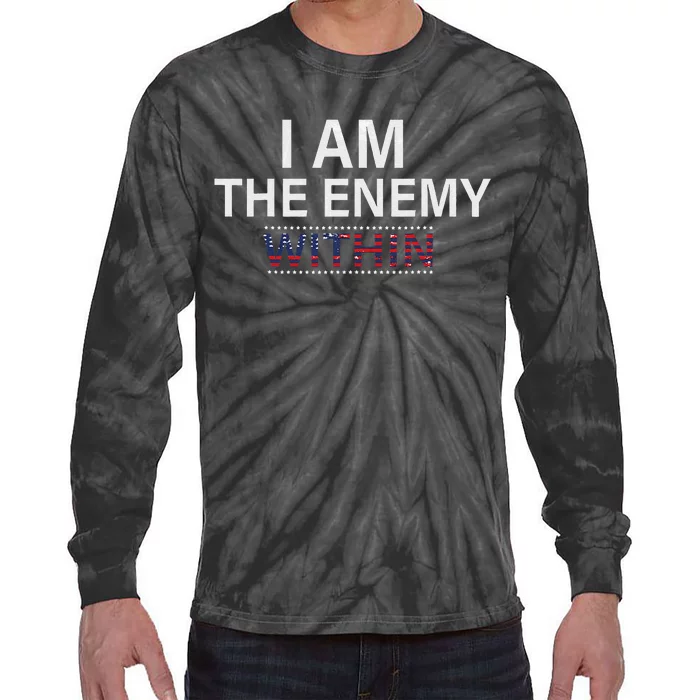 The Enemy Within Harris V Trump 2024 Vintage Usa Tie-Dye Long Sleeve Shirt