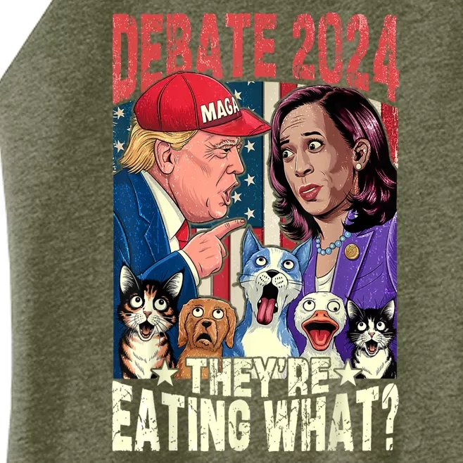 TheyRe Eating What Funny Debate Election 2024 Pets Dog Cat Women’s Perfect Tri Rocker Tank