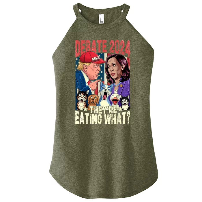 TheyRe Eating What Funny Debate Election 2024 Pets Dog Cat Women’s Perfect Tri Rocker Tank