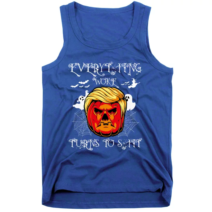 Trump Everything Woke Turns To Shit  Halloween Trumpkin Meaningful Gift Tank Top