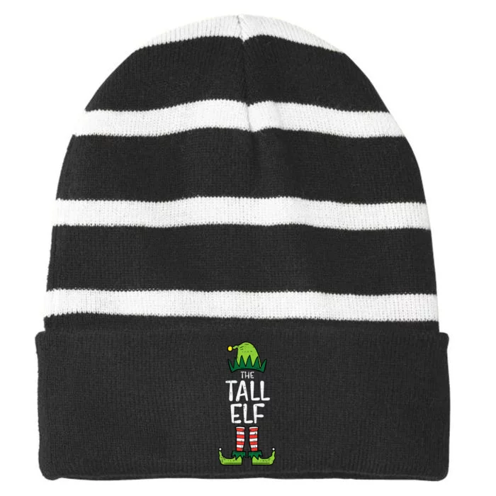 Tall Elf Xmas Matching Christmas For Family Striped Beanie with Solid Band