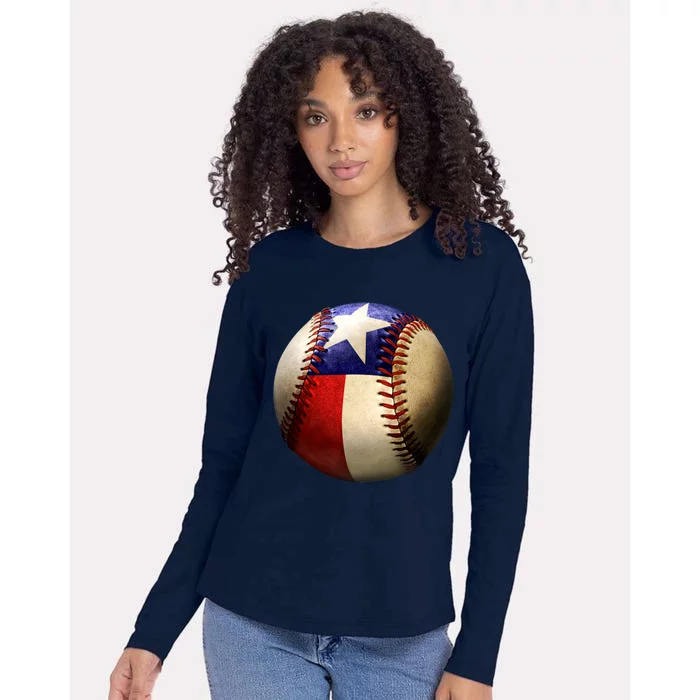 Texas Baseball Womens Cotton Relaxed Long Sleeve T-Shirt