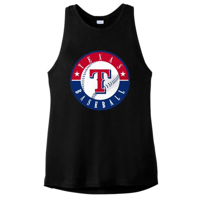 Texas Baseball Fan Vintage Ladies Tri-Blend Wicking Tank