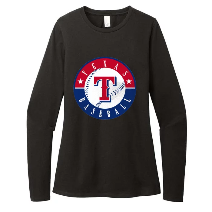 Texas Baseball Fan Vintage Womens CVC Long Sleeve Shirt