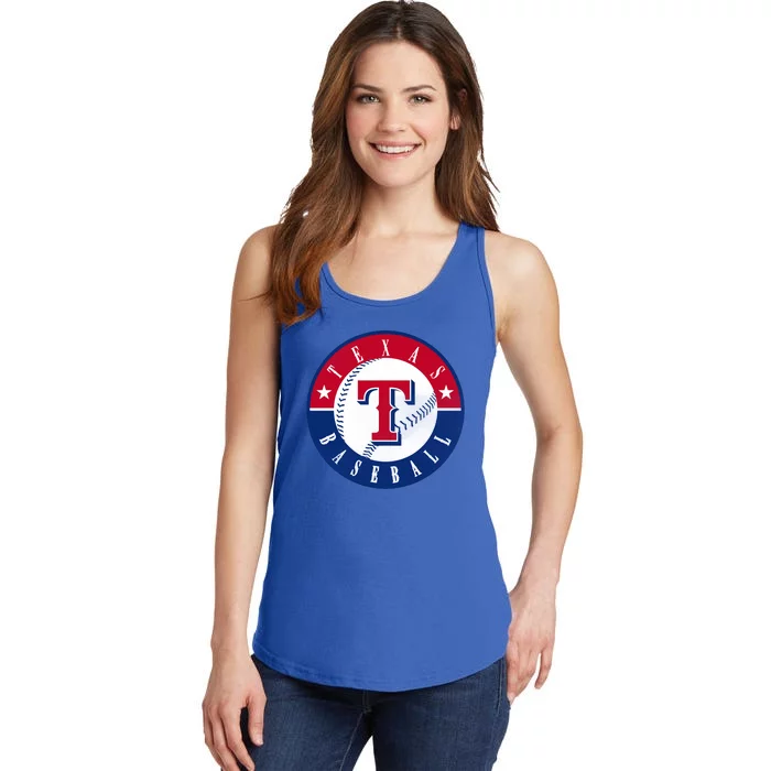 Texas Baseball Fan Vintage Ladies Essential Tank