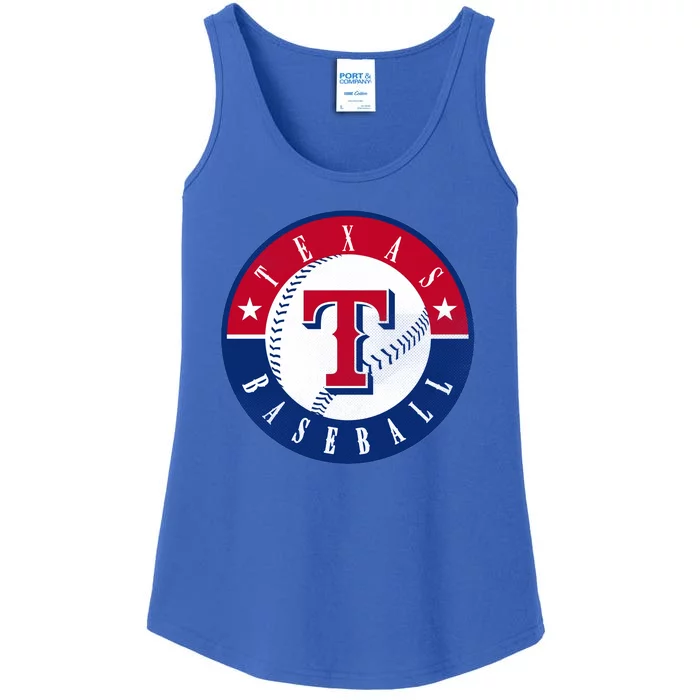 Texas Baseball Fan Vintage Ladies Essential Tank